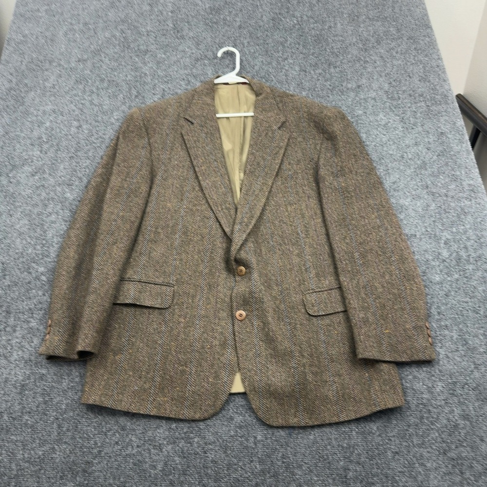 Vintage Bert Pulitzer x Jordan Marsh Blazer Mens Brown Wool Herringbone Classic